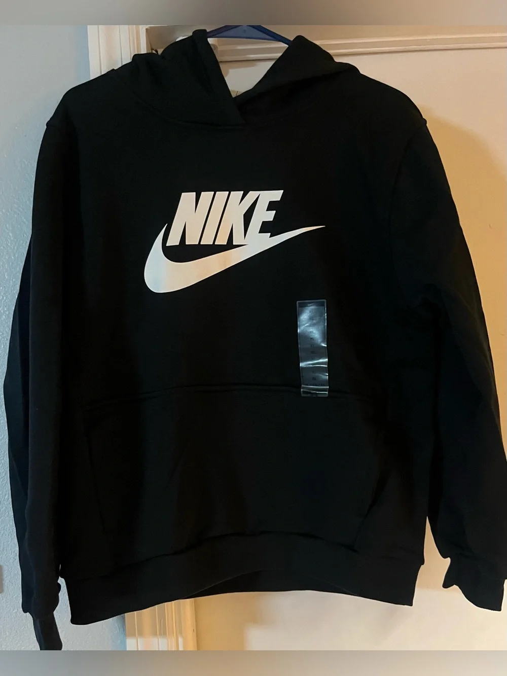 Nike Black Hoodie with White Swoosh Logo